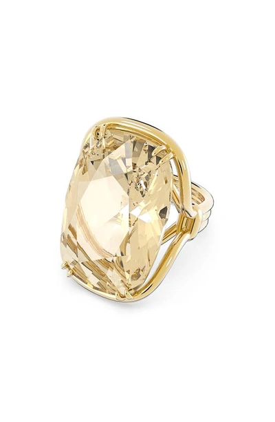 Swarovski Harmonia Crystal Cocktail Ring In Yellow/gold