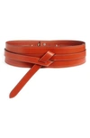 Isabel Marant Moshy Knot Leather Waist Belt In Red