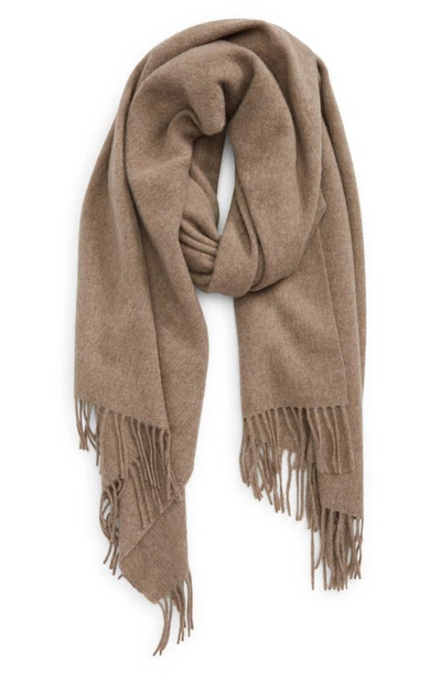 & Other Stories Fringe Wool Scarf In Mole Beige