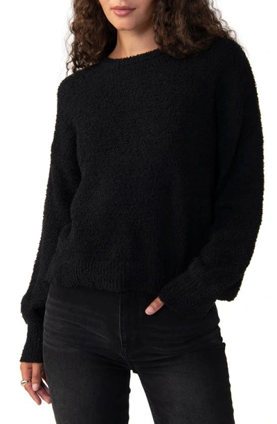 Sanctuary Plush Crewneck Sweater In Black