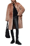 Allsaints Serra Genuine Shearling Coat In Dusty Pink