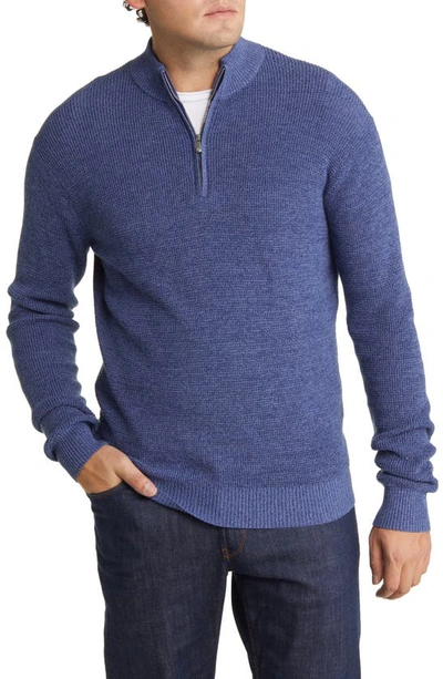 Peter Millar Crown Kitts Twisted Quarter-zip Sweater In Navy
