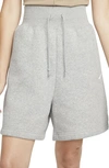 Nike Women's  Sportswear Phoenix Fleece High-waisted Loose-fit Shorts In Gray