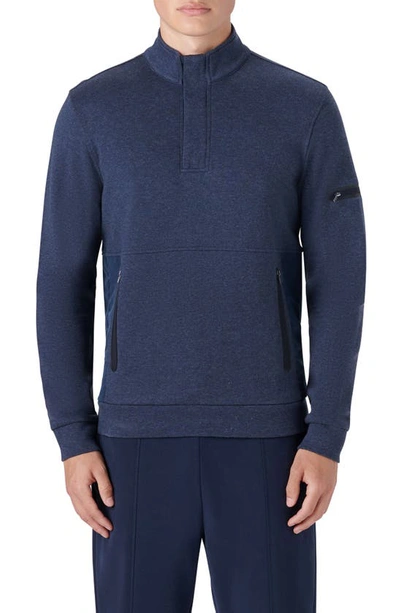 Bugatchi Men's Quarter-zip Knit Sweatshirt In Midnight