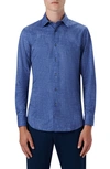 Bugatchi Ooohcotton® Print Button-up Shirt In Night Blue