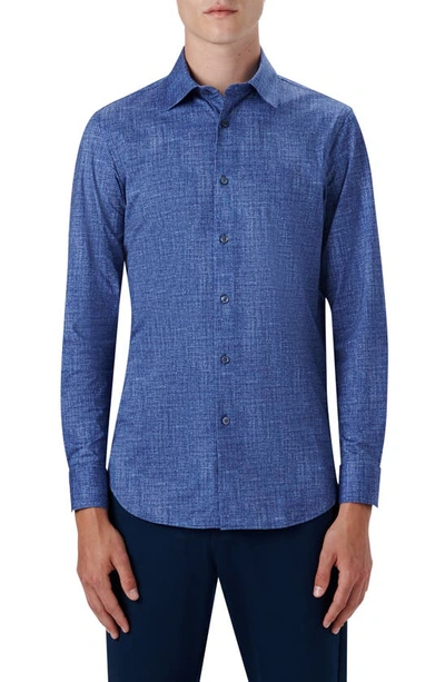 Bugatchi Ooohcotton® Print Button-up Shirt In Night Blue