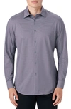 Bugatchi Ooohcotton® Geometric Print Button-up Shirt In Cement