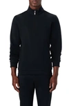 Bugatchi Reversible Knit Quarter Zip Pullover In Caviar