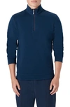 Bugatchi Reversible Knit Quarter Zip Pullover In Navy