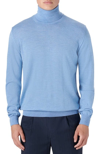 Bugatchi Men's Premium Merino Wool Turtleneck Jumper In Air Blue