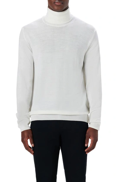 Bugatchi Cable Turtleneck Jumper In Chalk