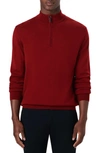 Bugatchi Reversible Quarter-zip Sweater In Bordeaux