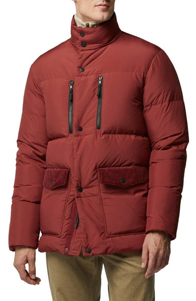 Rodd & Gunn Ohau Water Resistant Down Puffer Jacket In Garnet