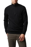 Rodd & Gunn Little Mount Allan Wool & Cashmere Blend Half Zip Sweater In Onyx