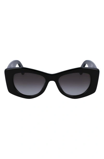 Lanvin Mother & Child 52mm Butterfly Sunglasses In Black