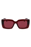 Lanvin Babe 52mm Square Sunglasses In Deep Red