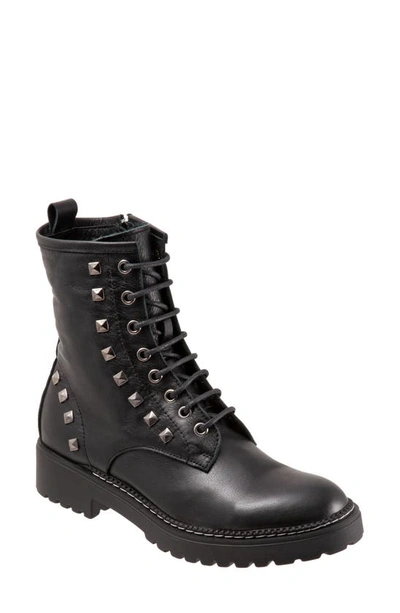 Bueno Studded Combat Boot In Black