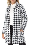 Liverpool Los Angeles Houndstooth Open Front Jacket In Black And White Hounds