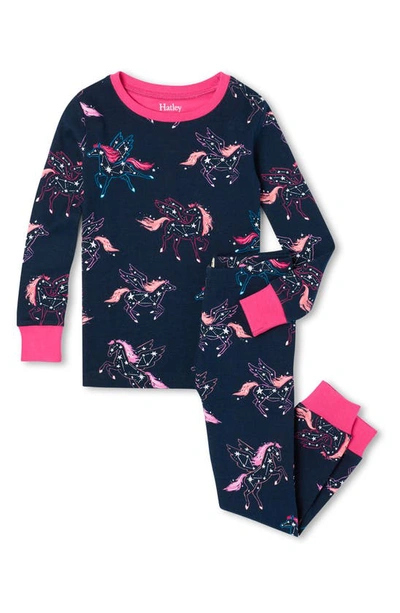 Hatley Girls' Pegasus Constellations Raglan Pajama Set - Little Kid, Big Kid In Multi