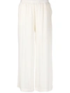 Gold Hawk Wide-leg Velvet Trousers In Light Grey