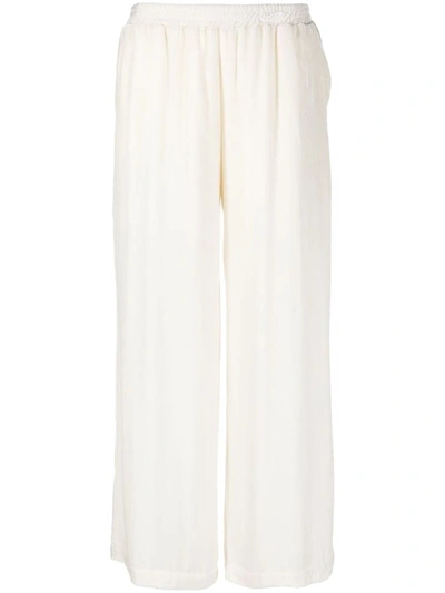 Gold Hawk Wide-leg Velvet Trousers In Light Grey