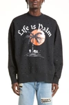 Palm Angels Sunset Palm Graphic-print Cotton-jersey Sweatshirt In Black Silver