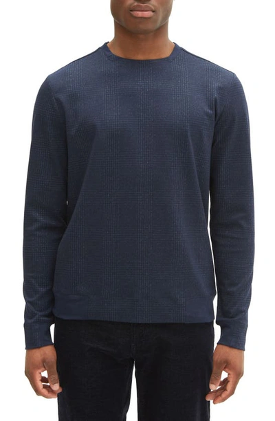 Robert Barakett Waverton Plaid Crewneck Sweatshirt In Navy