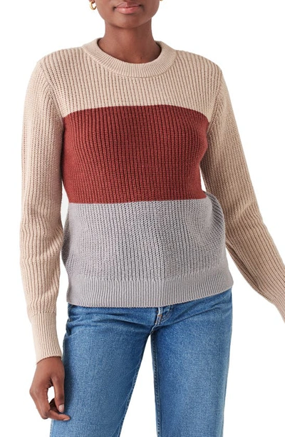 Faherty Cozy Cotton Crew Sweater In Autumn Colorblock