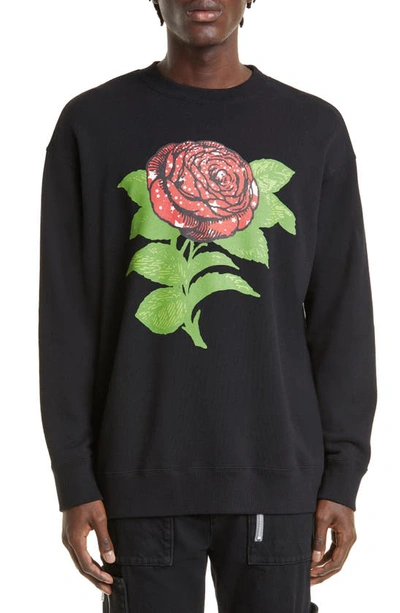 Undercover Rose Cotton Graphic Sweatshirt In Black