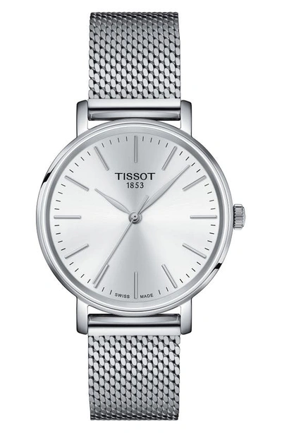 Tissot Everytime Mesh Strap Watch, 34mm In Silver