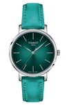 Tissot Everytime Leather Strap Watch, 34mm In Green
