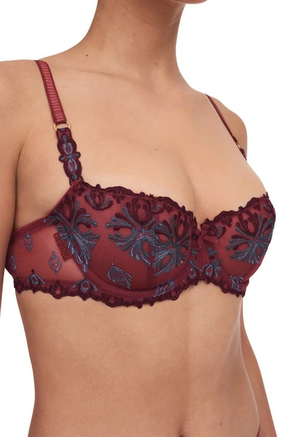Chantelle Lingerie Chantelle Intimates Champs-élysées Underwire Demi Bra In Mahogany Multico-bi