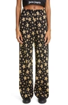 Palm Angels Stars Metallic Jacquard Track Pants In Black Gold