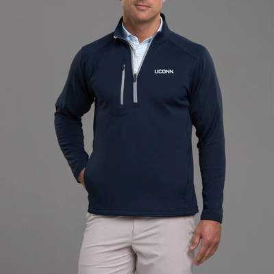 Zero Restriction Uconn | Z500 1/4 Zip Pullover | Collegiate In Navy/metallic Silver