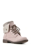 Cliffs By White Mountain Duena Faux Shearling Trimmed Hiking Boot In Pale Pink/ Fabric/ Fleece
