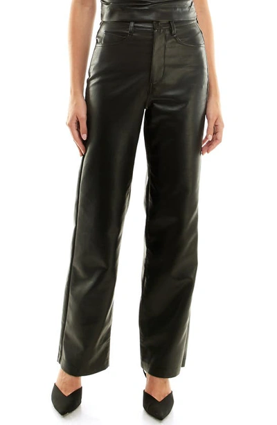 Wayf X Jourdan Sloane Rodeo Drive Faux Leather Pants In Black