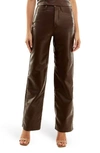 Wayf X Jourdan Sloane Rodeo Drive Faux Leather Pants In Espresso