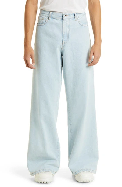 Off-white X Sal Barbier Gender Inclusive Diag Extra Baggy Wide Leg Jeans In Blue