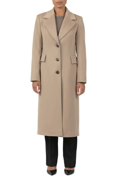 Fleurette Holland Longline Wool Coat In Camel