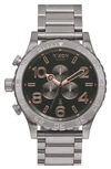 Nixon 'the 51-30 Chrono' Watch, 51mm In All Silver / Black