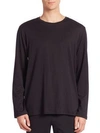 Hanro Night And Day Solid Long Sleeve Tee In Black