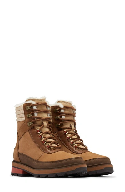 Sorel Lennox Waterproof Combat Winter Boots In Brown
