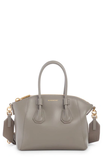 Givenchy Dolce & Gabbana Sicily Leather Satchel In Stone Grey