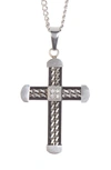 AMERICAN EXCHANGE STAINLESS STEEL CROSS PENDANT NECKLACE