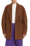 Vince Faux Fur Blazer Coat In Brown