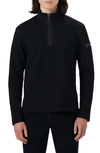 Bugatchi Waffle Knit Quarter Zip Pullover In Caviar