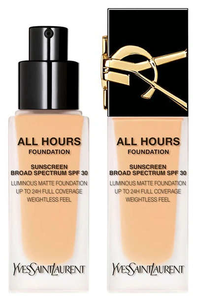Saint Laurent All Hours Luminous Matte Foundation 24h Wear Spf 30 With Hyaluronic Acid In Lw7