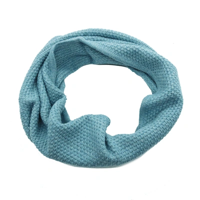 Portolano Neck Warmer In Popcorn Stitch In Blue