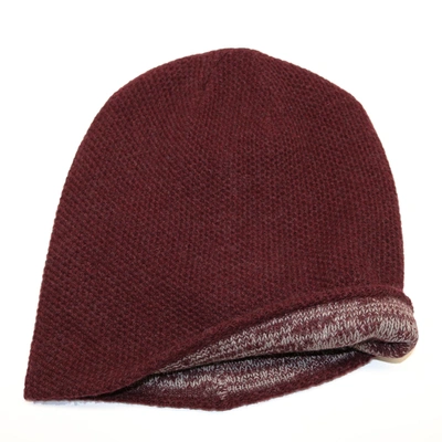 Portolano Cashmere Reversible Slouchy Hat In Red