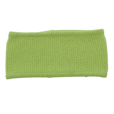 Portolano Cashmere Honeycomb Headband In Green